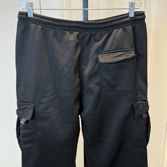 Men's Heavyweight Fleece Cargo Sweatpants Loose Fit Open Bottom Sweat Pants XL - Picture 6 of 16